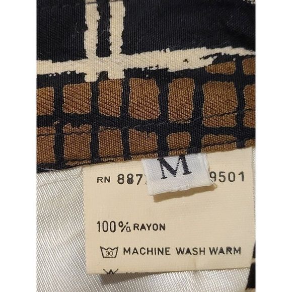 Yashi Yamamuri Mens Short Sleeve  Rayon Shirt Made in Italy  Size M #965 - Picture 6 of 7